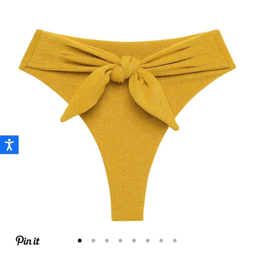 Montce Mustard Yellow Tie-Front Bikini Bottom